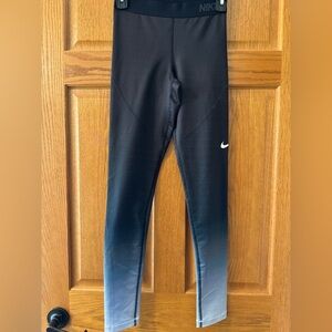 Nike Pro HyperWarm Ombre Black Gray Women’s Leggings Size Small